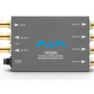 AJA 12GDA-R0 1x6 12G-SDI Reclocking Distribution Amplifier / 12G Cable Equalization