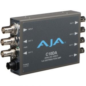 AJA C10DA-R0 1x6 Analog Video Distribution Amplifier / NTSC / PAL / Tri-Level Reference / Gain Adj