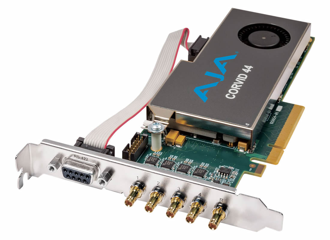 AJA CRV44-T-R0 BNC Flexible Multi-Format I/O Card with Fan (Version 2, Tall Bracket, Cables Included)