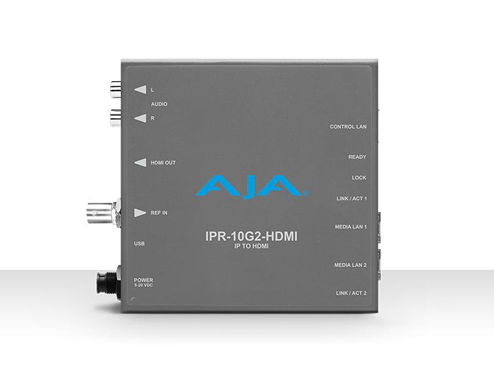 AJA IPR-10G2-HDMI Single Channel SMPTE ST 2110 Video and Audio IP Decoder to HDMI 1.4b (UltraHD/HD) with hitless switching