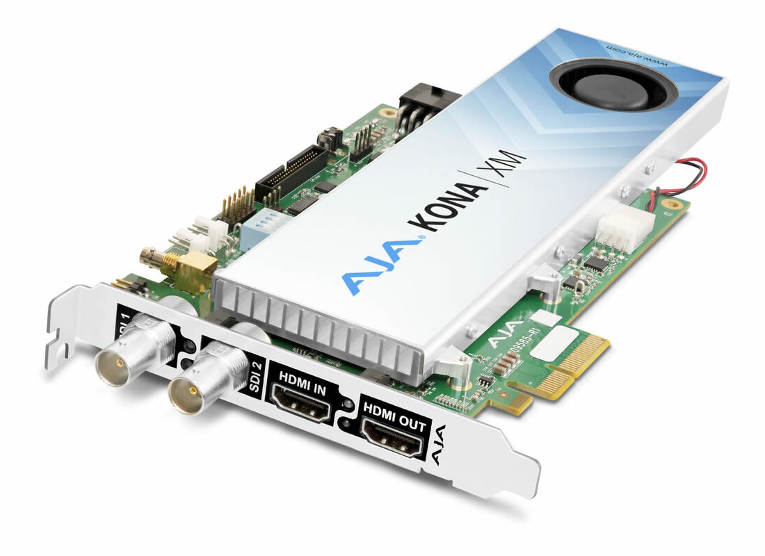 AJA KONA-XM-F-R0 12G-SDI and HDMI 2.0 Ultra Low Latency PCIe card, with Fan, Active Cooling