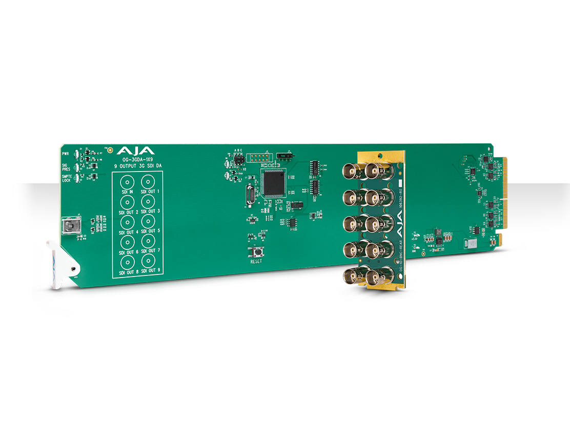 AJA OG-3GDA-1X9 openGear 1×9 3G-SDI Reclocking Distribution Amplifier with DashBoard Support