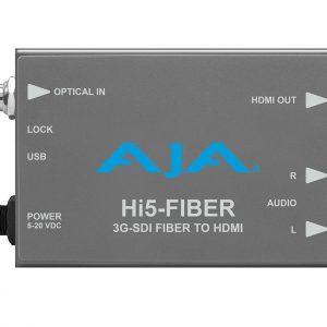 AJA HI5-FIBER-R2 3G-SDI over Singlemode 1310nm Fiber ST to HDMI / 8-Channel Embedded Audio / RCA Out