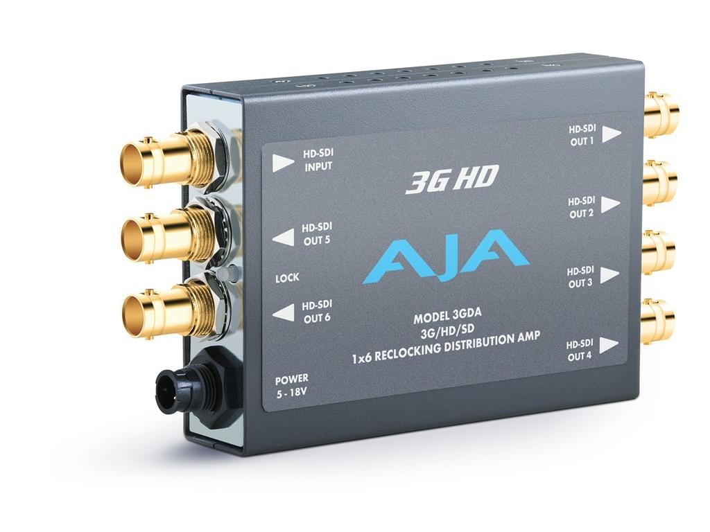 AJA 3GDA-b 1×6 3G/HD/SD Reclocking Distribution Amp 3G/HD/SD-SDI and 6 SDI outs