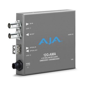 AJA 12G-AMA-R 4-Ch 12G-SDI Balanced Analog Audio Embedder/Disembedder with Single LC Fiber Receiver