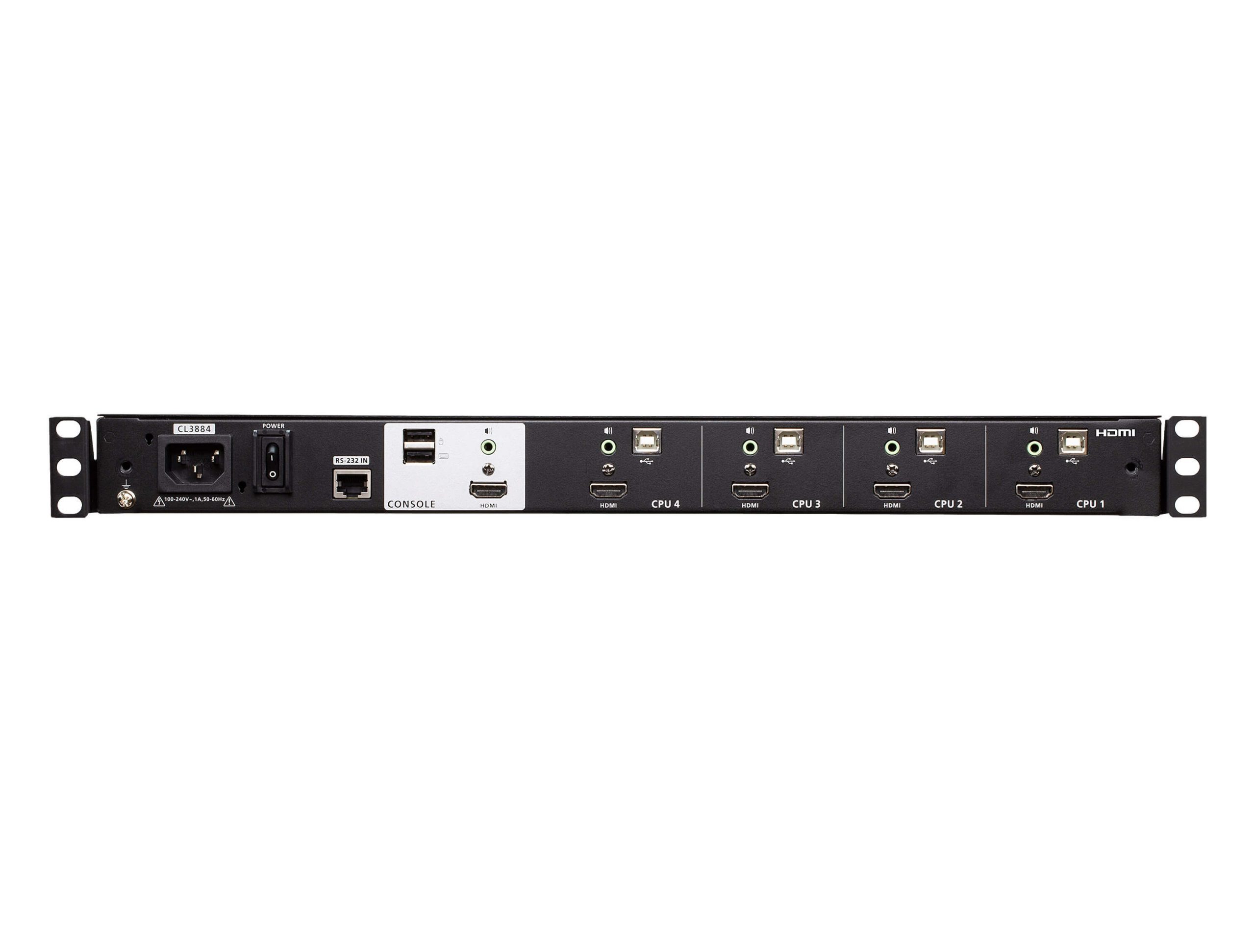 Aten CL3884NW 4-Port USB HDMI Multi-View Dual Rail WideScreen LCD KVM Switch - Image 2