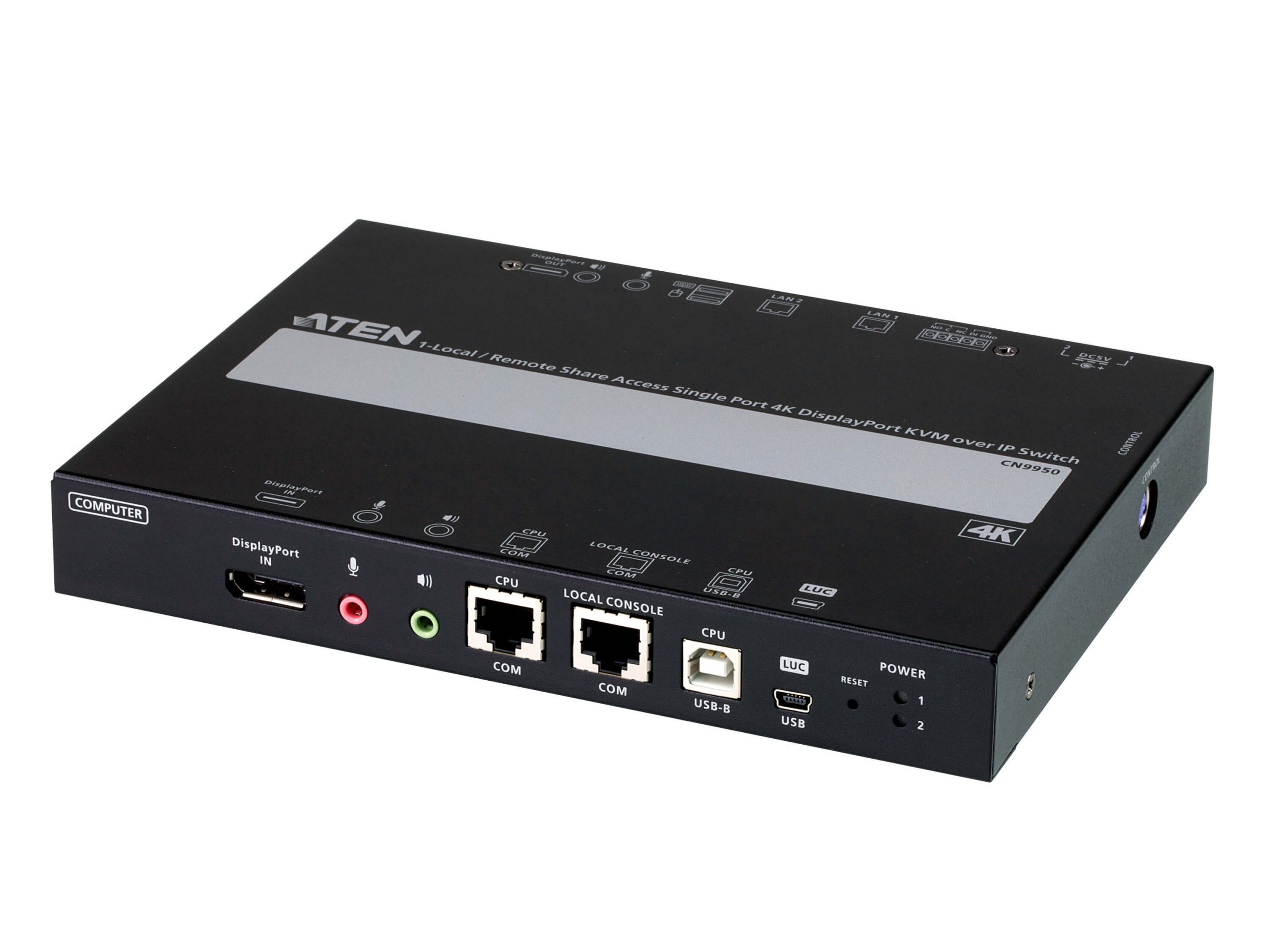 Aten CN9950 1-Local/Remote Share Access Single Port 4K DisplayPort KVM over IP Switch