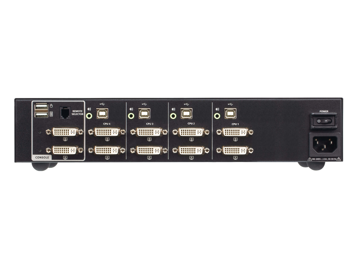 Aten CS1144D4 4-Port USB DVI Dual Display Secure KVM Switch PSD PP v4.0 Compliant TAA - Image 2