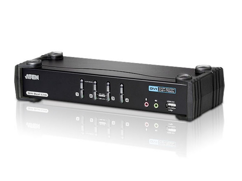 Aten CS1784A-RT 4-port Dual-Link DVI KVMP with USB 2.0 and 2.1 Audio Support