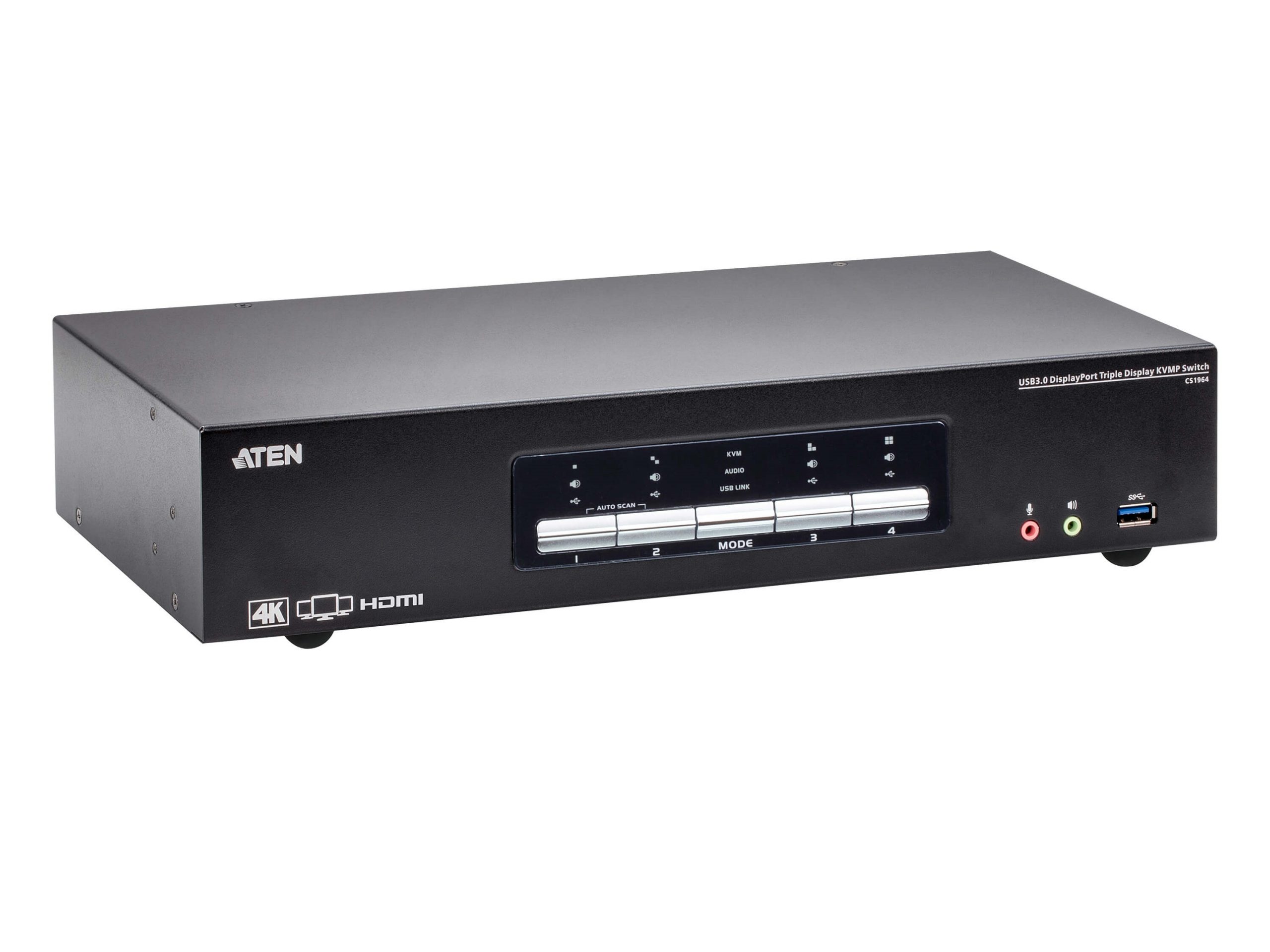 Aten CS1964 4-Port USB3.0 4K DisplayPort Triple Display KVMP Switch - Image 3