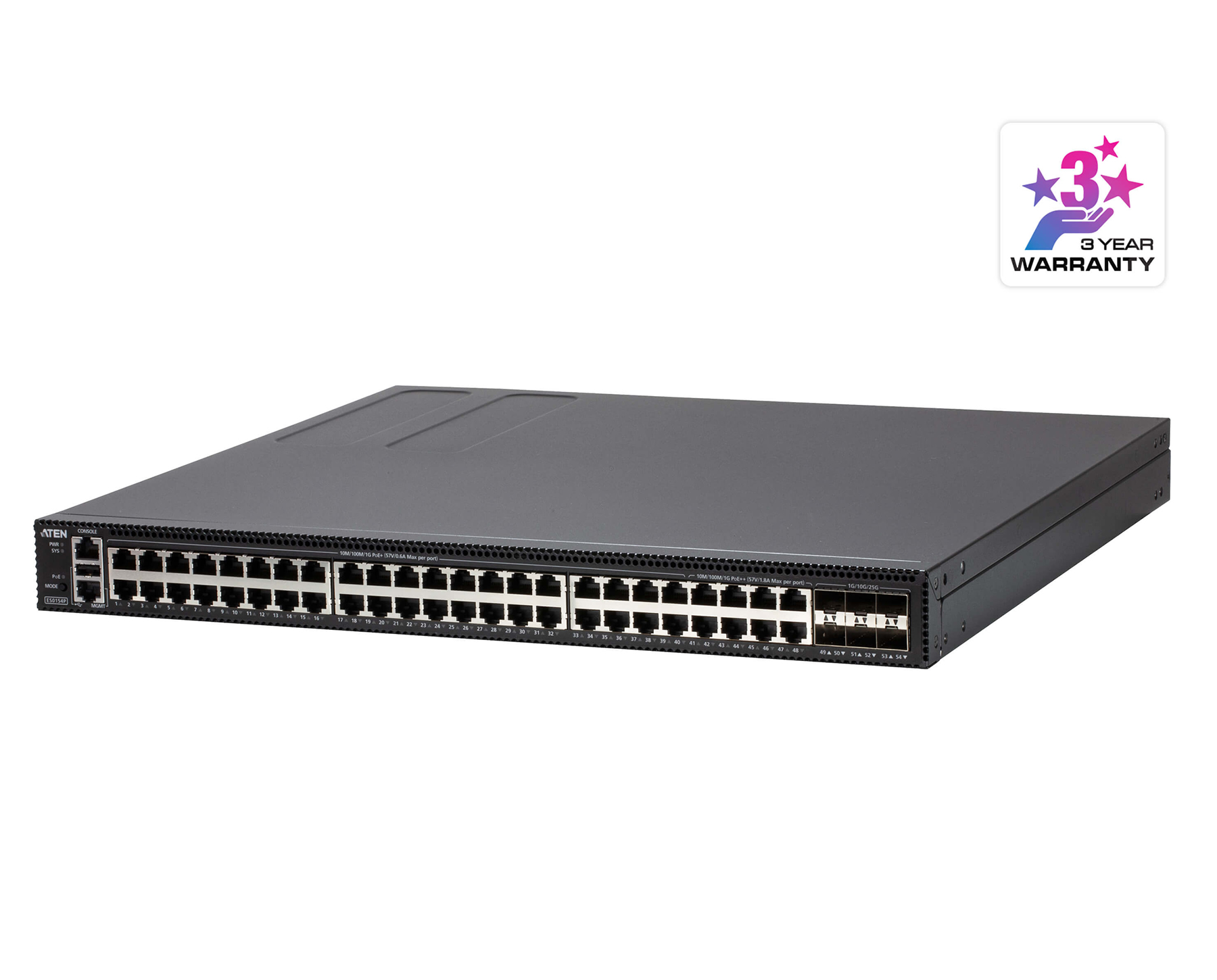 Aten ES0154P 54-Port Layer 2+ Gigabit Ethernet Managed Switch with PoE
