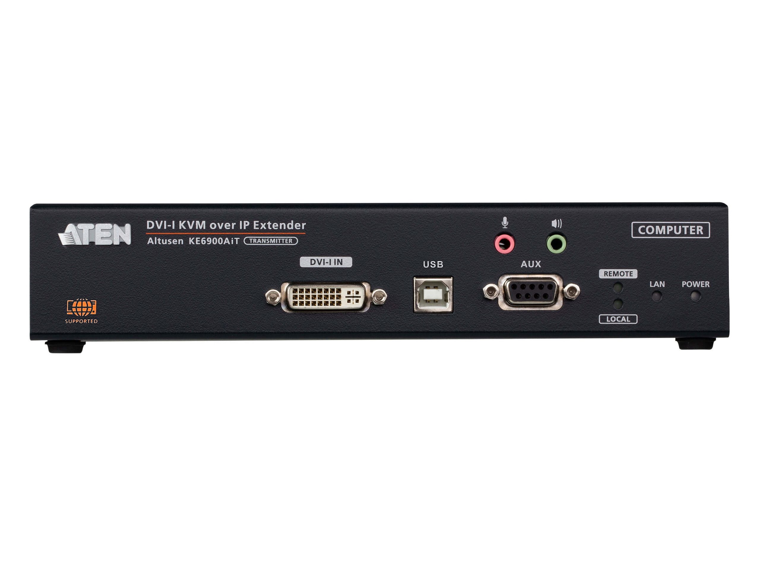 Aten KE6900AIT DVI-I Single Display KVM over IP Transmitter with Internet Access - Image 2