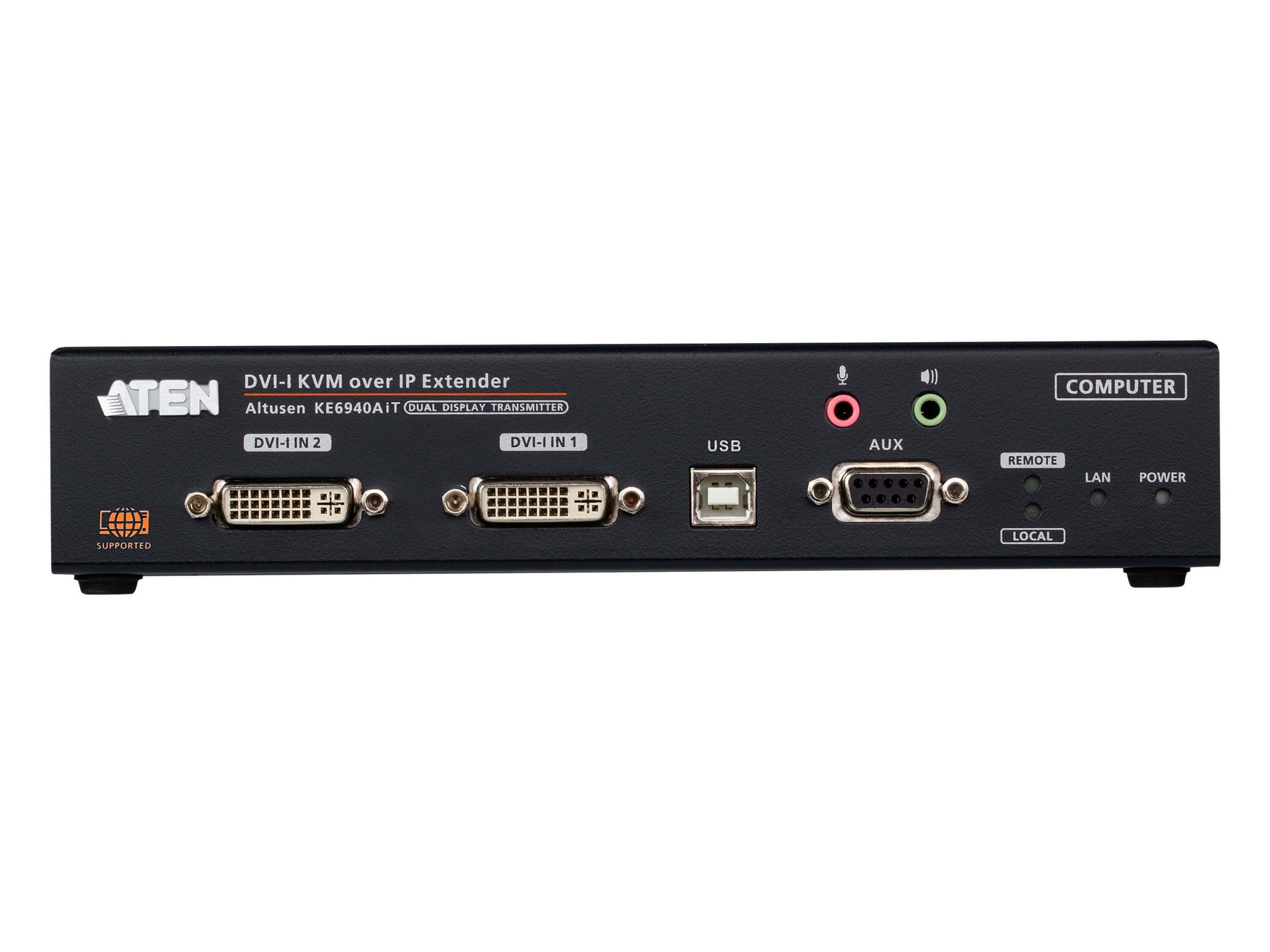 Aten KE6940AIT DVI-I Dual Display KVM over IP Transmitter with Internet Access - Image 2