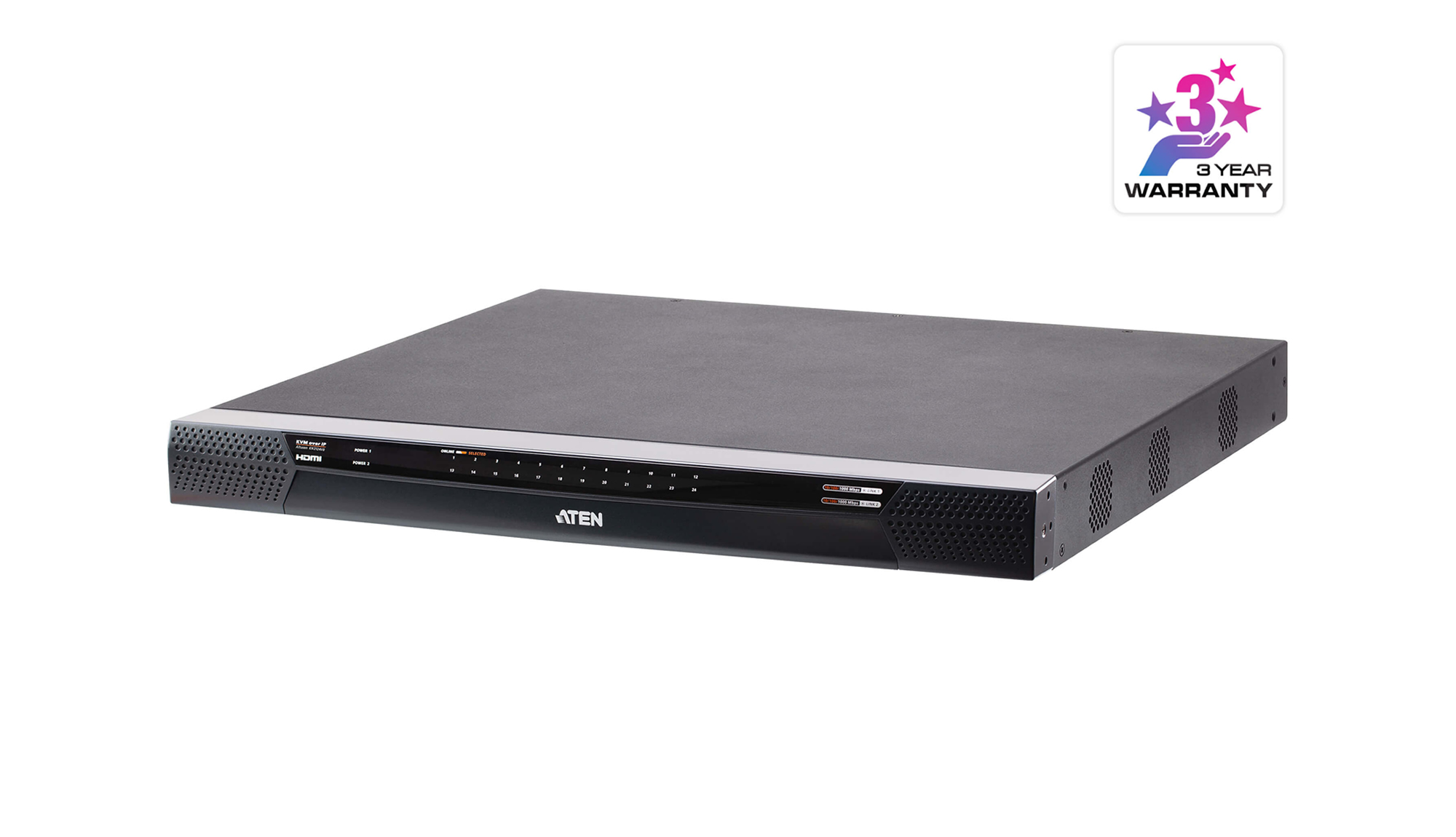 Aten KN2124VB 1-Local/2-Remote Access 24-Port Multi-Interface Cat 5 KVM over IP Switch