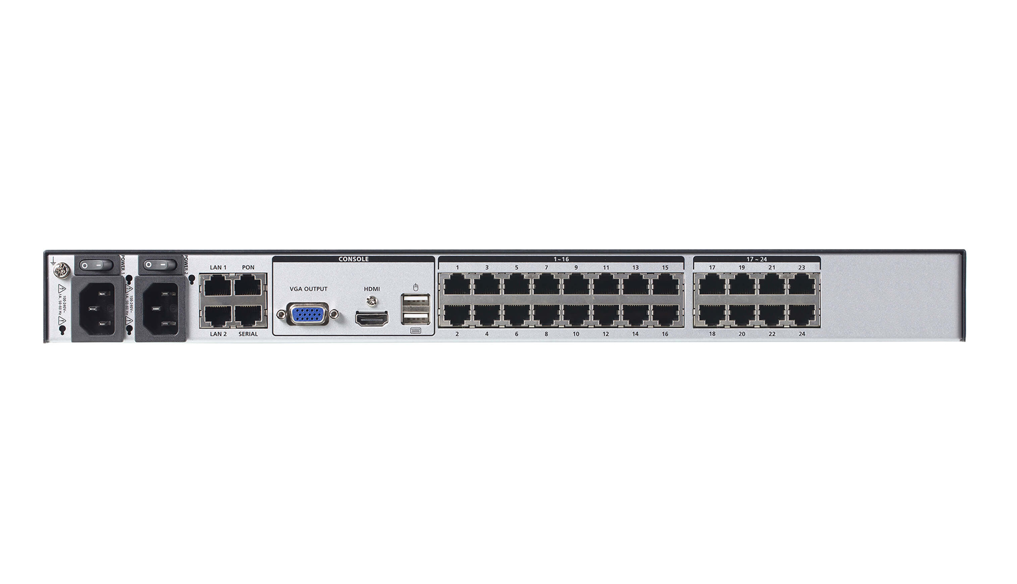 Aten KN2124VB 1-Local/2-Remote Access 24-Port Multi-Interface Cat 5 KVM over IP Switch - Image 3