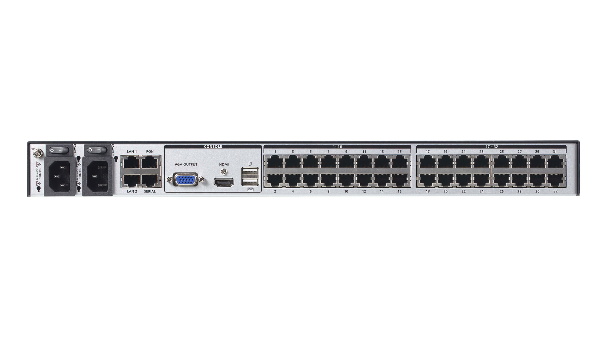 Aten KN2132VB 1-Local/2-Remote Access 32-Port Multi-Interface Cat 5 KVM over IP Switch - Image 3