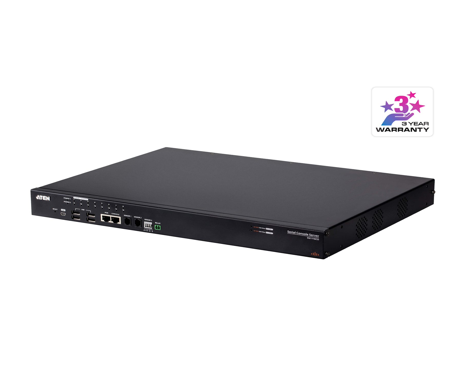 Aten SN1116CO 16-Port Serial Console Server with Dual Power / SFP