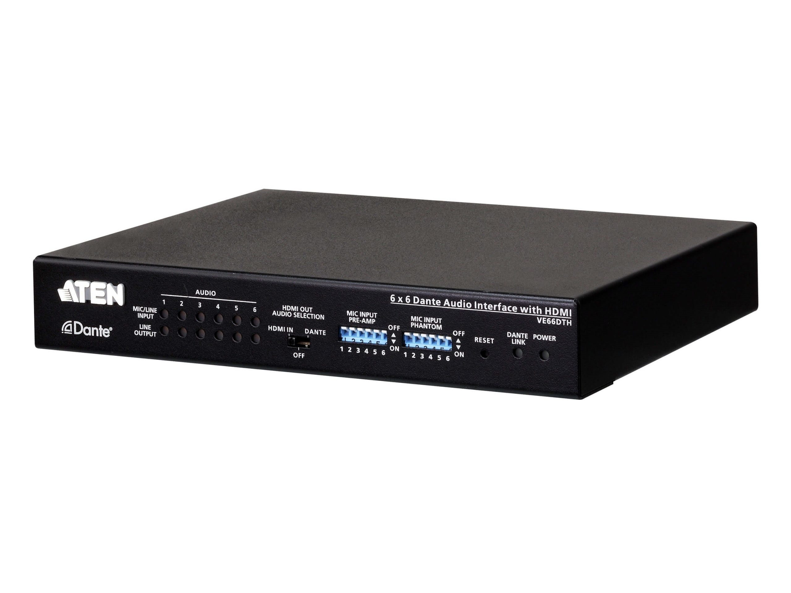 Aten VE66DTH 6x6 Dante Audio Interface with HDMI