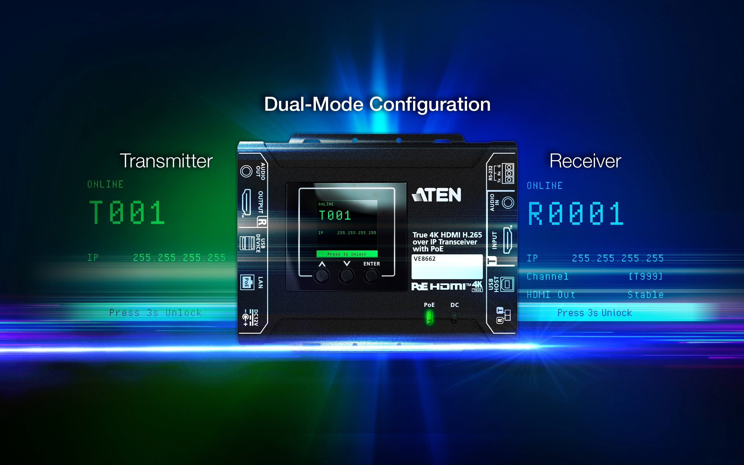 Aten VE8662 True 4K HDMI H.265 over IP Transceiver with PoE - Image 6