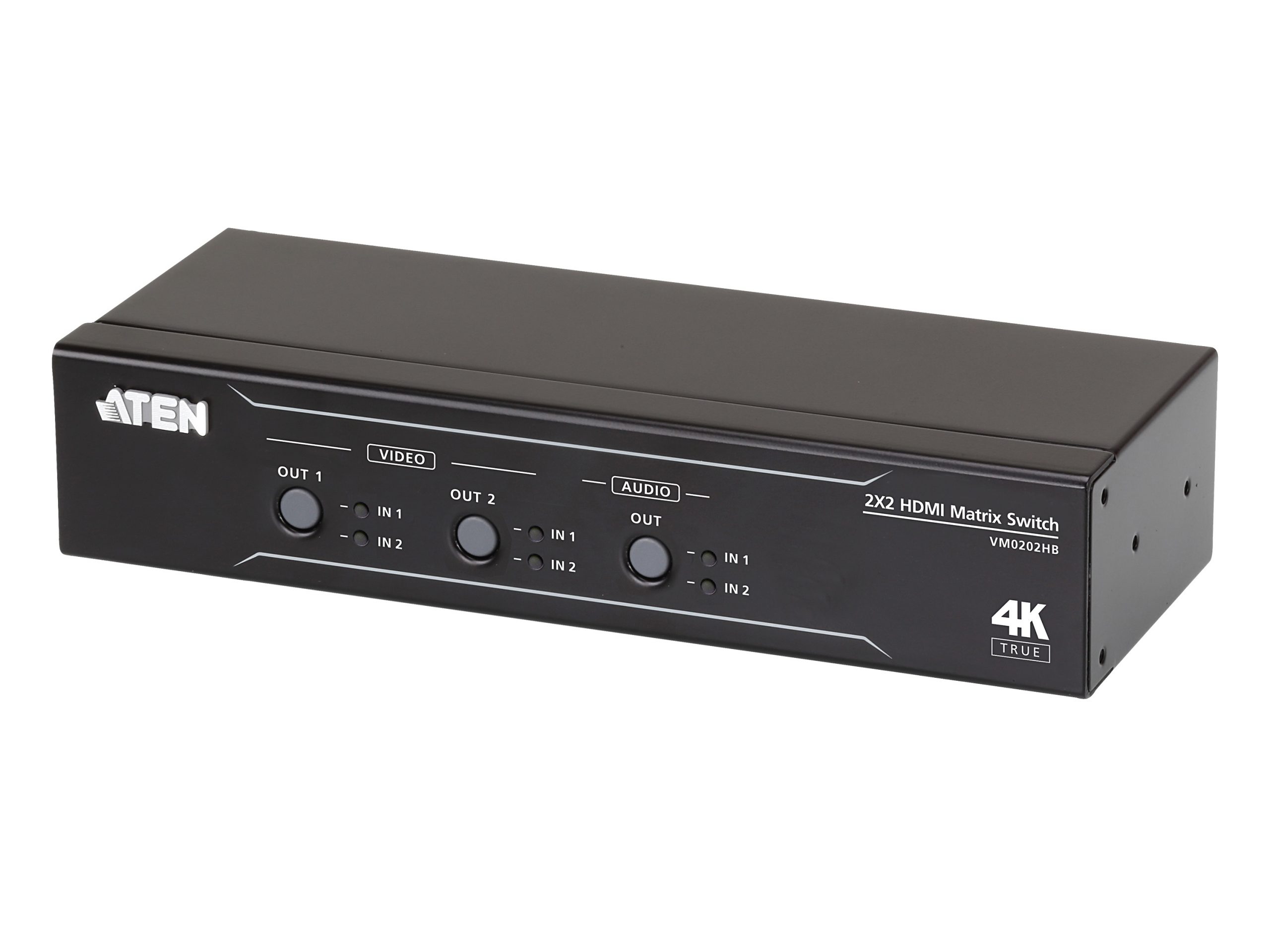 Aten VM0202HB 2×2 True 4K HDMI Matrix Switch with Audio De-Embedder