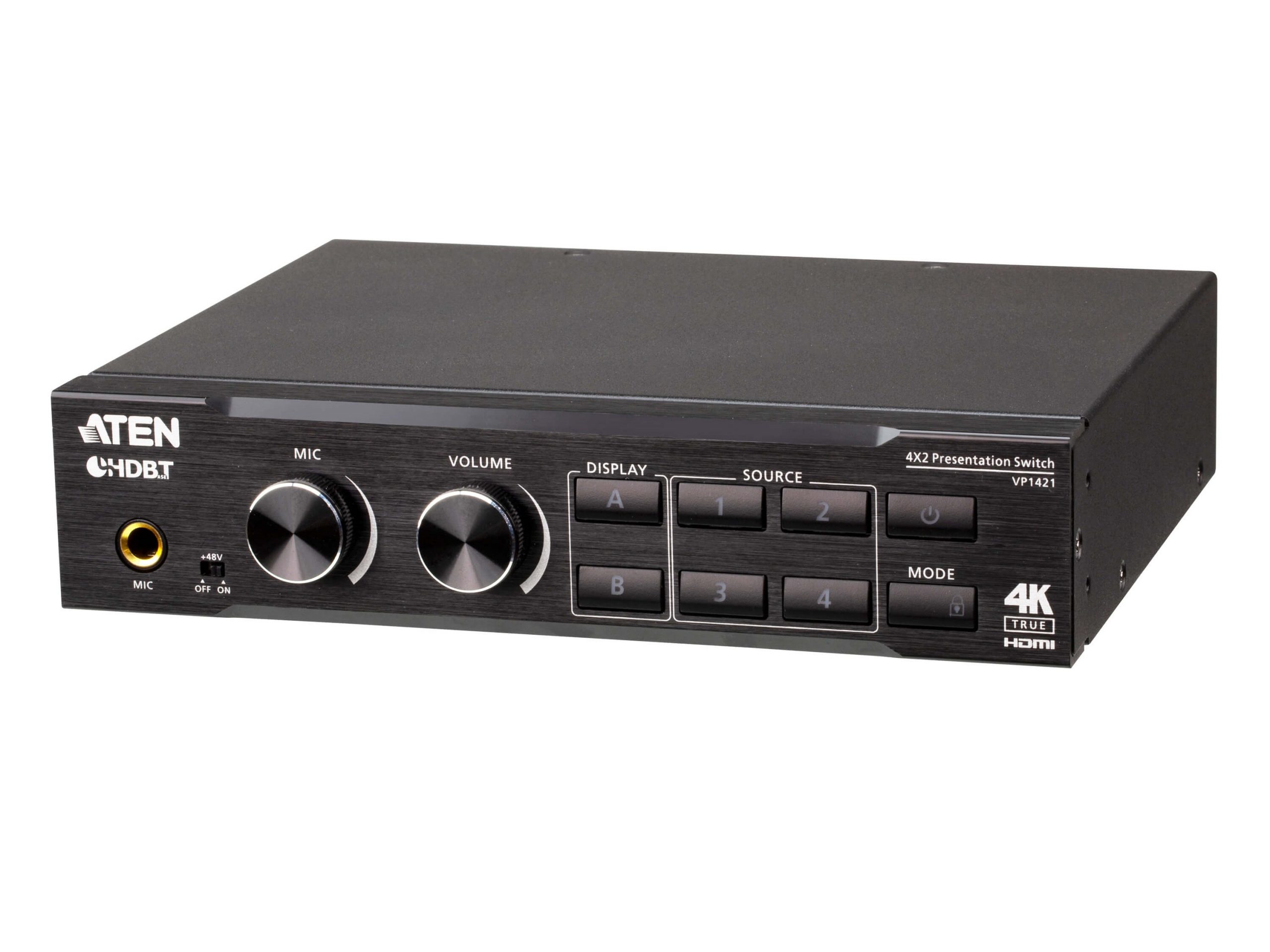Aten VP1421 4x2 True 4K Presentation Matrix Switch with Scaling/DSP and HDBaseT-Lite
