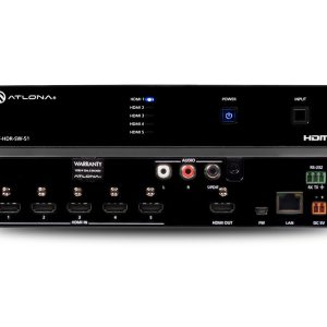Atlona AT-HDR-SW-51 5x1 4K HDR HDMI Switcher / 4K@60 4:4:4 / 4K->1080p Downscale / Audio De-embed