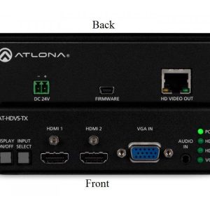 Atlona AT-HDVS-TX HDBaseT Dual HDMI/VGA Audio Switcher Transmitter - 1080p 230ft PoCc Auto-Switch