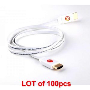 Atlona AT-LCF-8_L100 8ft Flat HDMI High Speed Ethernet Cable for Bluray HDTV PS3 ROKU Xbox One LOT of 100pcs