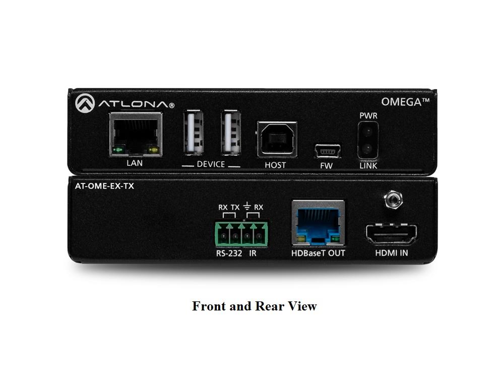 Atlona AT-OME-EX-TX 4K/UHD HDMI/HDBaseT Extender (Transmitter) with USB/Control/PoE up to 330ft/100m
