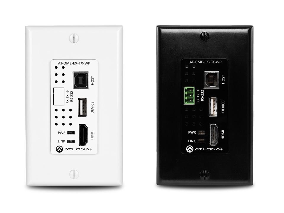 Atlona AT-OME-EX-WP-KIT 4K/UHD HDMI/HDBaseT Wallplate Extender (Transmitter/Receiver) Kit with USB/PoE up to 330ft/100m - Image 2
