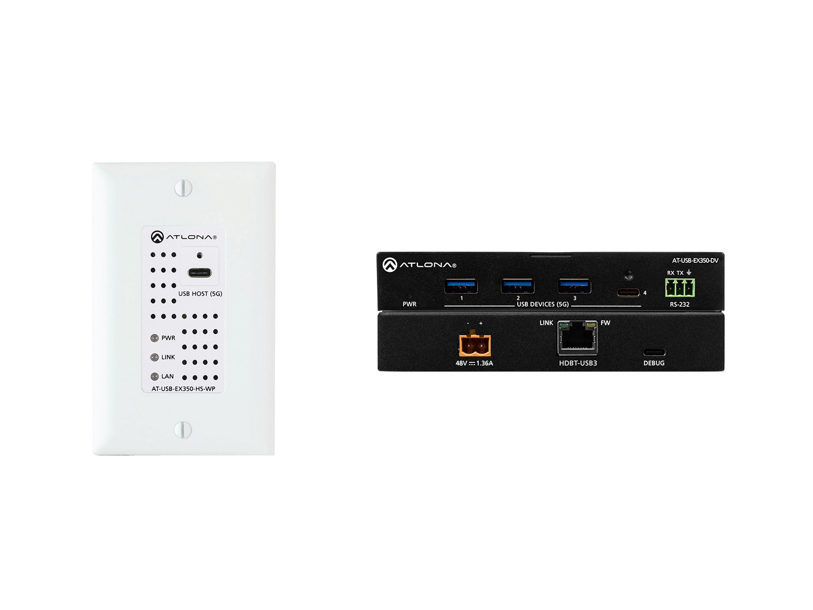 Atlona AT-USB-EX350-WPH-KIT USB 3.2 Gen 1 Extender Extend High Data Rate USB