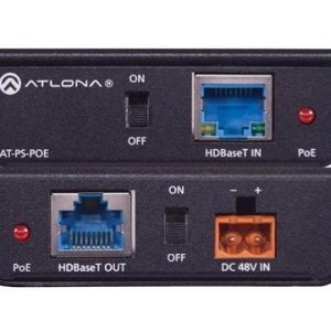 Atlona AT-PS-POE HDBaseT 48 VDC Mid-Span PoE Injector / Dual Direction Power Switches / 4K
