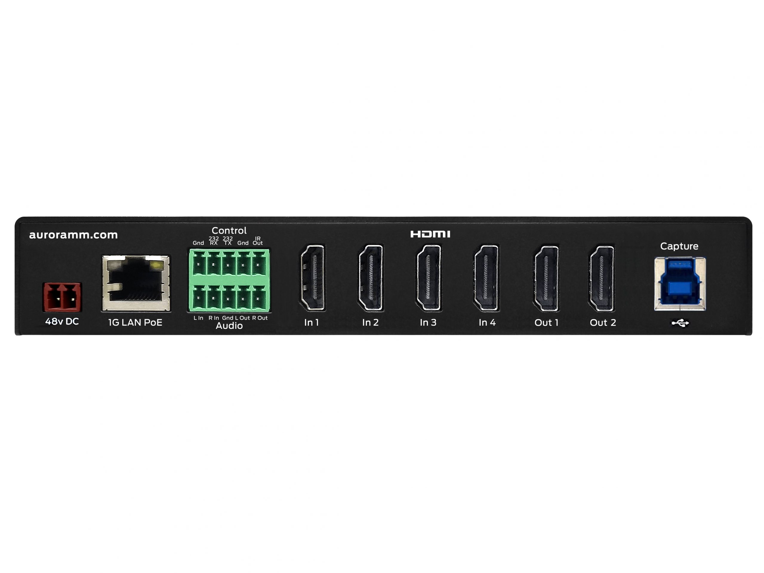 Aurora Multimedia ASP-42 4K60 4x4x4 4x2 HDMI Matrix with USB 3.1 Capture/RS-232/IR and CEC Control and Dante Audio Option - Image 3