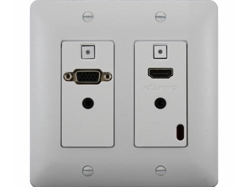 Aurora Multimedia DXW-2-W HDMI/VGA HDBaseT Wall Plate Extender (Transmitter) White