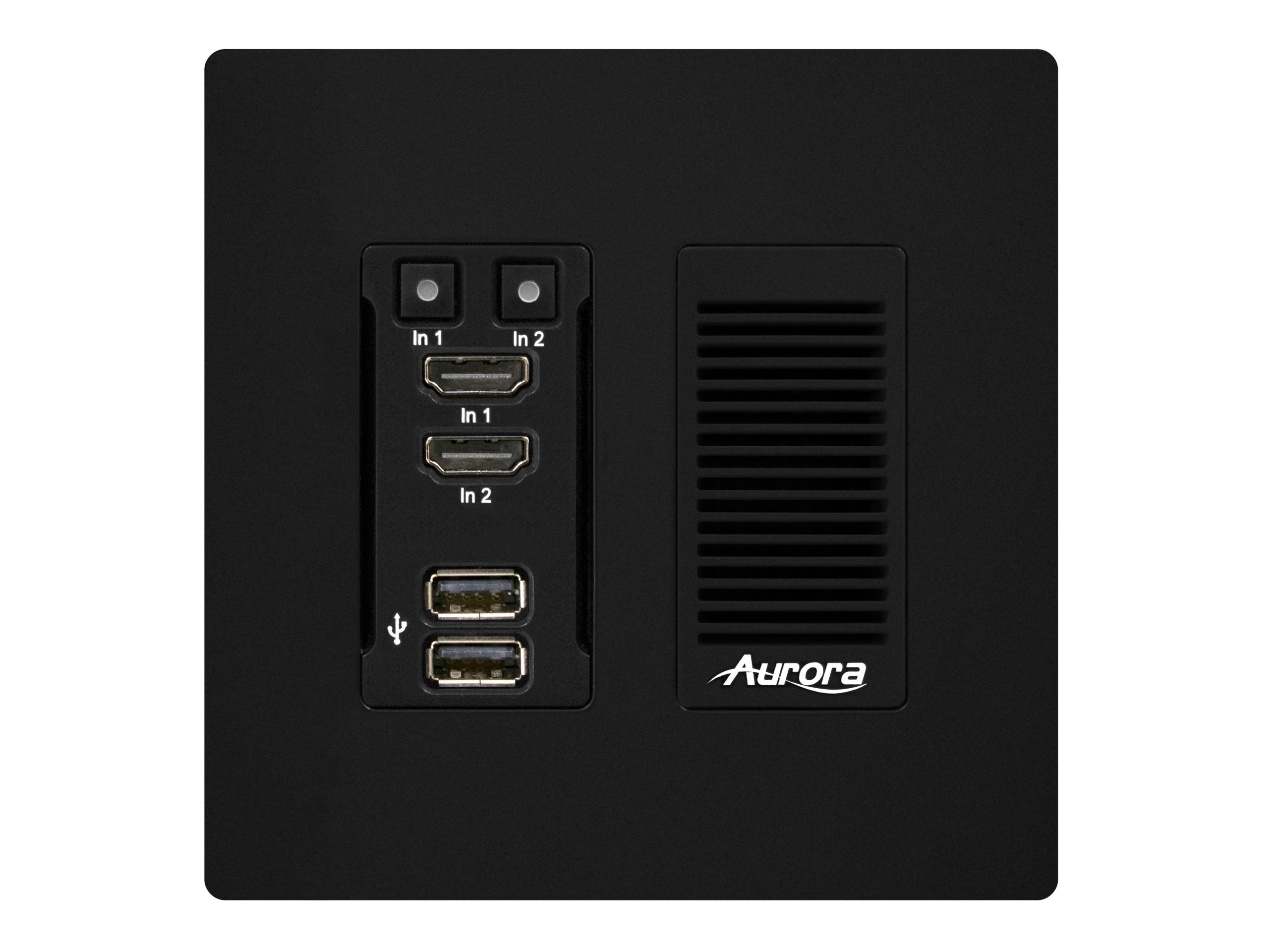 Aurora Multimedia IPX-TX3A-WP2-C-B 4K 10Gbps SDVoE AV-Over-IP Wall Plate Transmitter/2-Gang/Black