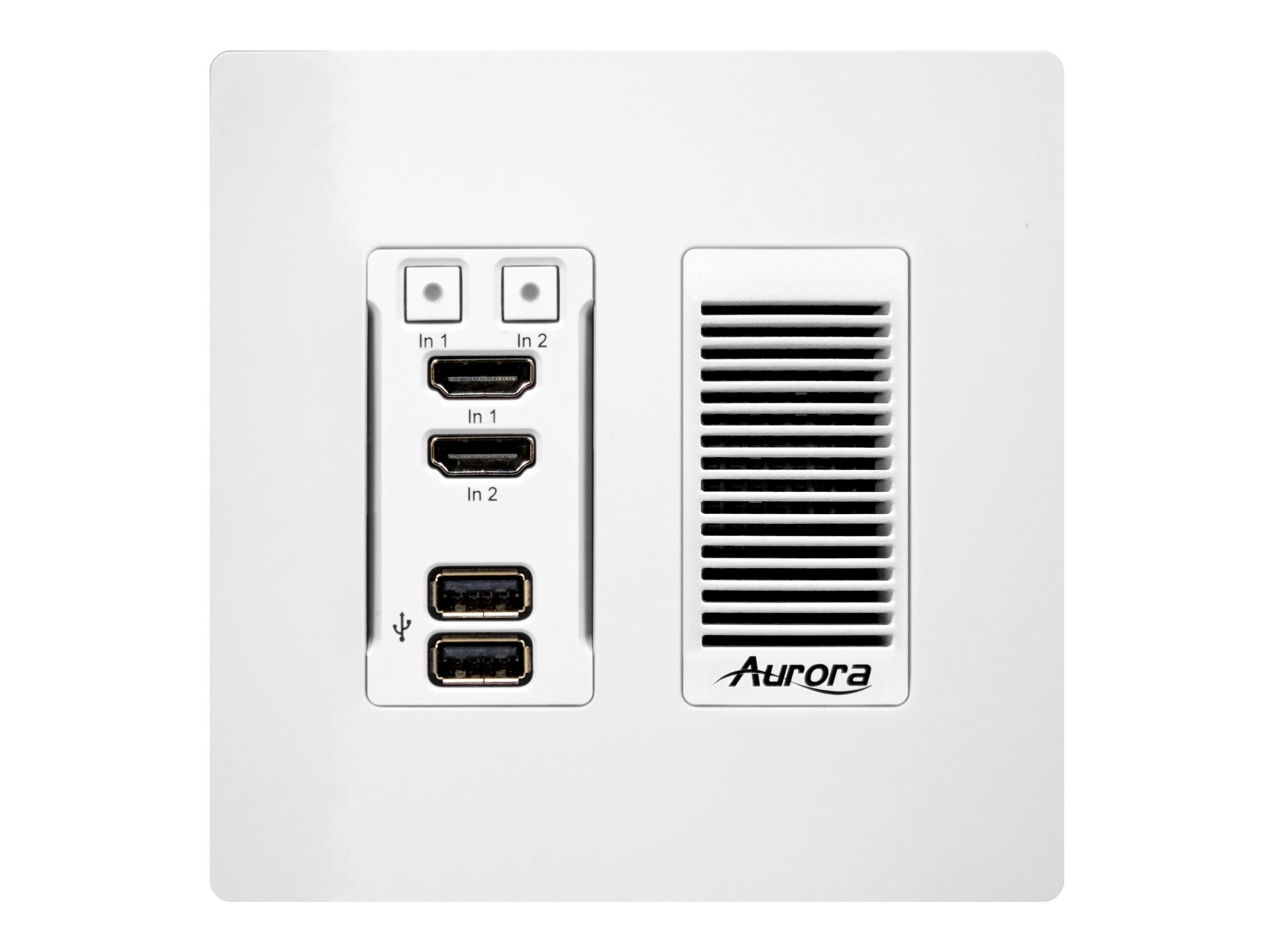Aurora Multimedia IPX-TX3A-WP2-C-W 4K 10Gbps SDVoE AV-Over-IP Wall Plate Transmitter/2-Gang/White