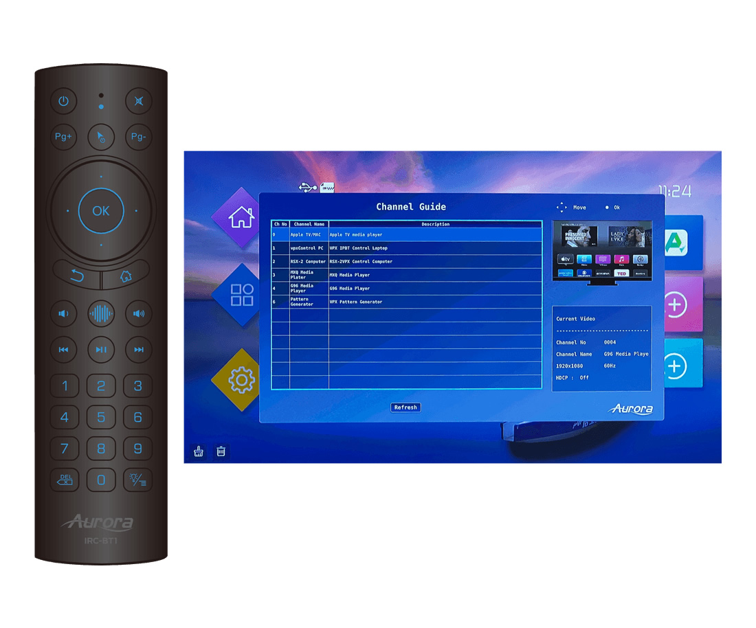 Aurora Multimedia IRC-BT1 RF/IR remote for controlling the VPX Series products
