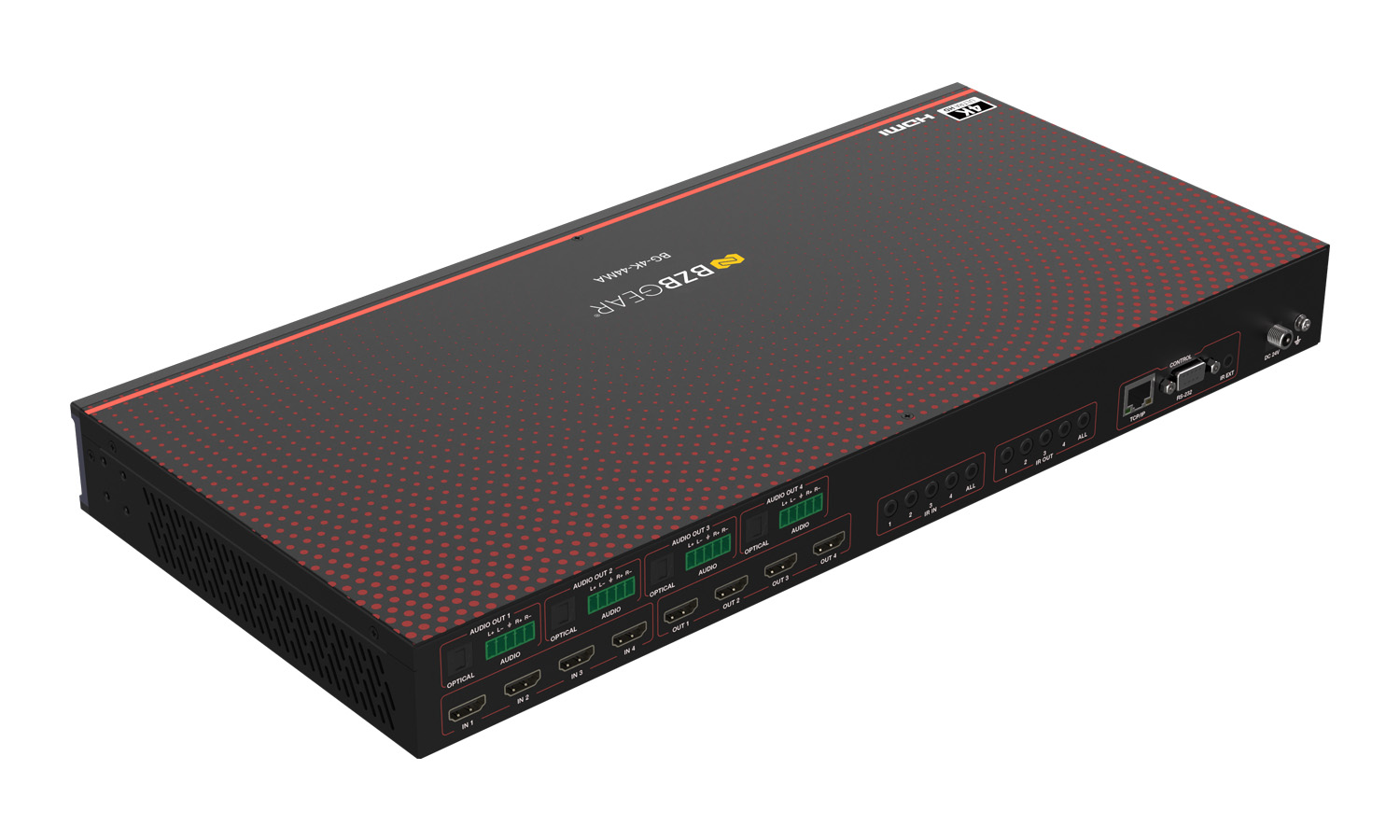 BZBGEAR BG-4K-44MA 4x4 4K UHD HDMI 2.0 Matrix Switcher with Audio De-embedding/Independent Routing and IR Matrixing (4K60 - 4:4:4 and HDR Support) - Image 9