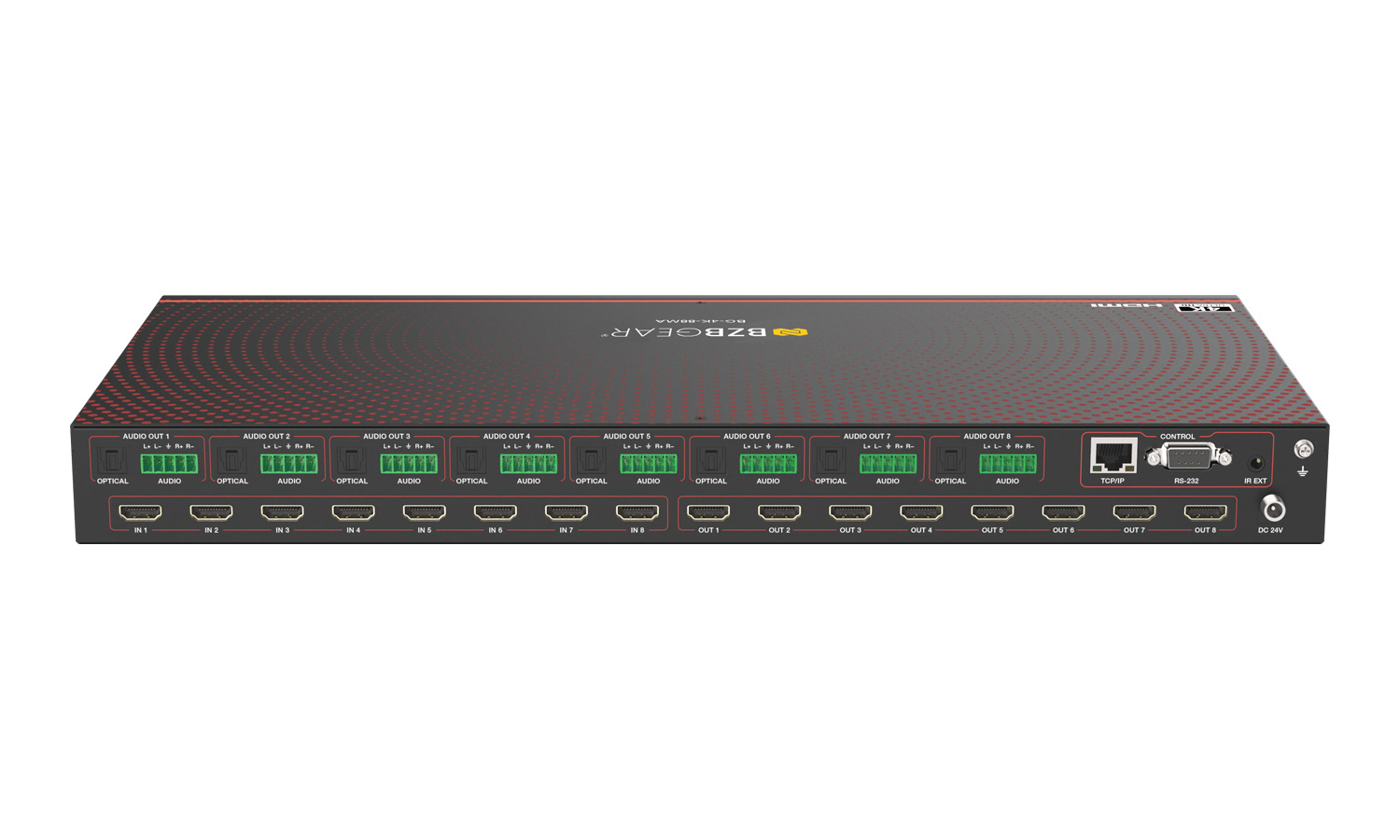 BZBGEAR BG-4K-88MA 8x8 4K UHD HDMI 2.0 Matrix Switcher with Audio De-embedding and Independent Routing (4K60 - 4:4:4 and HDR Support) - Image 3