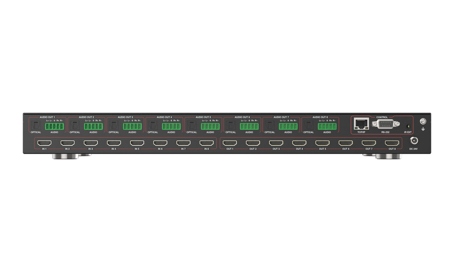 BZBGEAR BG-4K-88MA 8x8 4K UHD HDMI 2.0 Matrix Switcher with Audio De-embedding and Independent Routing (4K60 - 4:4:4 and HDR Support) - Image 4