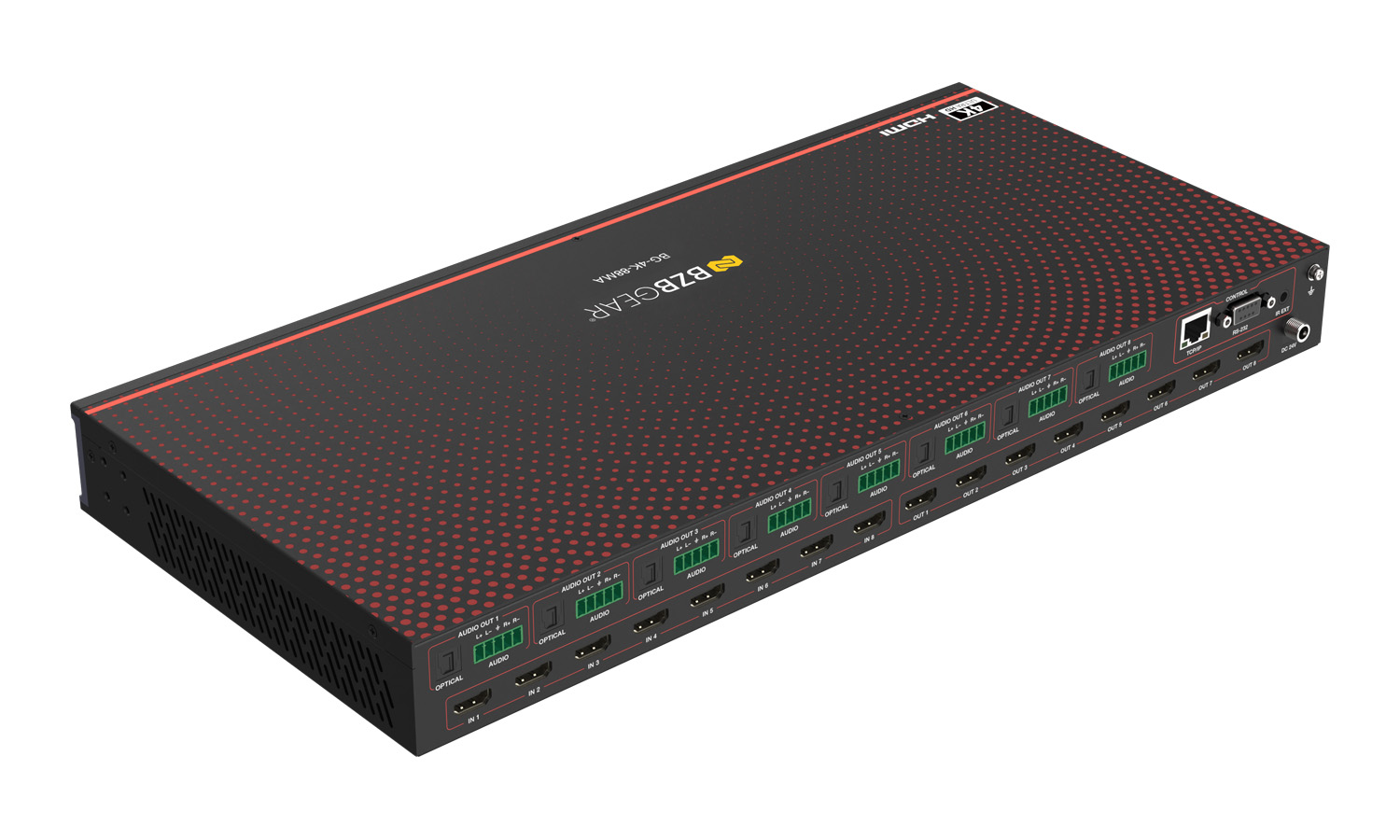 BZBGEAR BG-4K-88MA 8x8 4K UHD HDMI 2.0 Matrix Switcher with Audio De-embedding and Independent Routing (4K60 - 4:4:4 and HDR Support) - Image 9