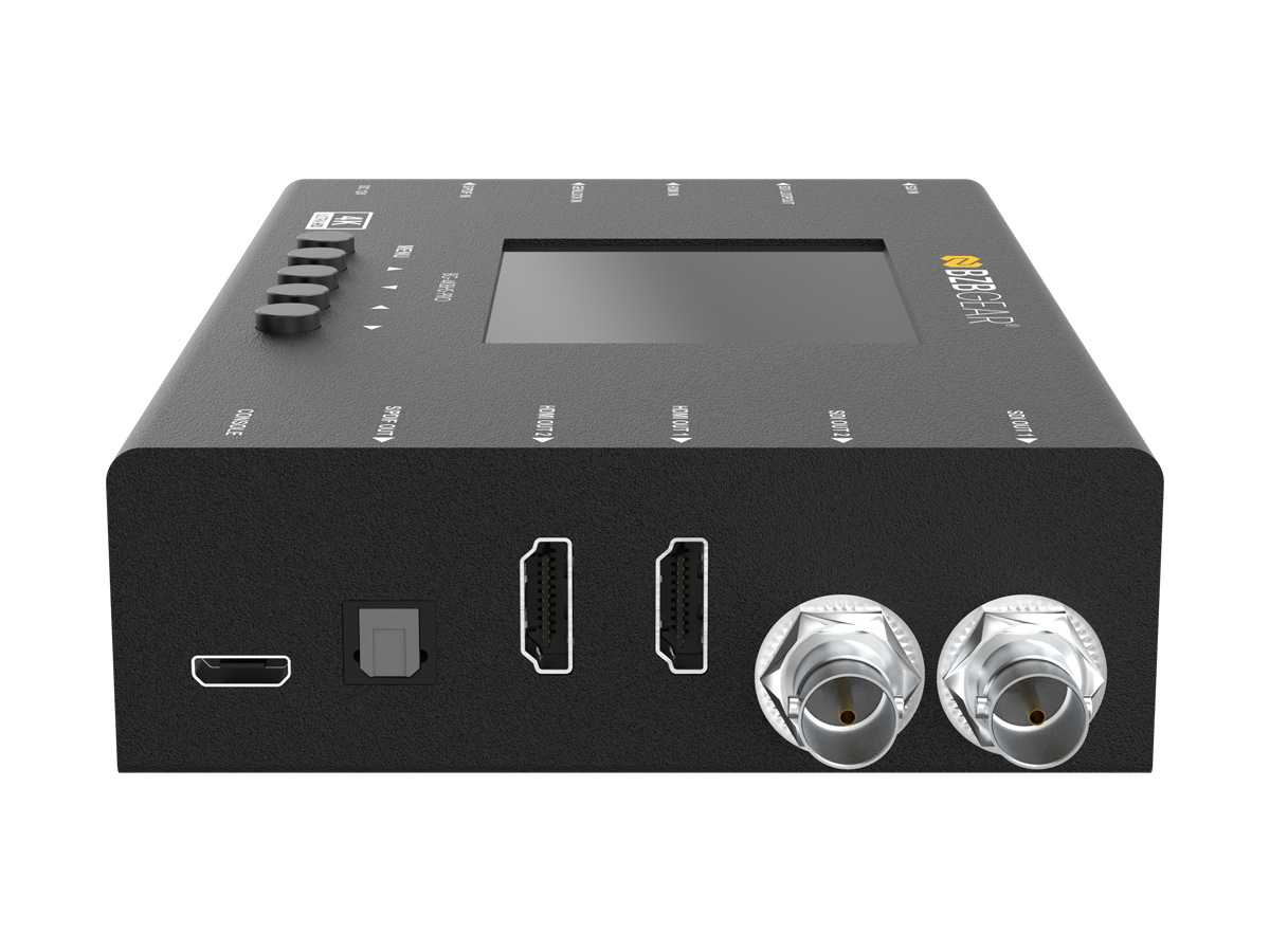 BZBGEAR BG-4KBHS-PRO HDMI 2.0 & 12G/6G/3G/HD-SDI Cross Converter and Scaler with 3.5” LCD Display/Built-in Test Patterns /Audio Embedder/De-Embedder - Image 4
