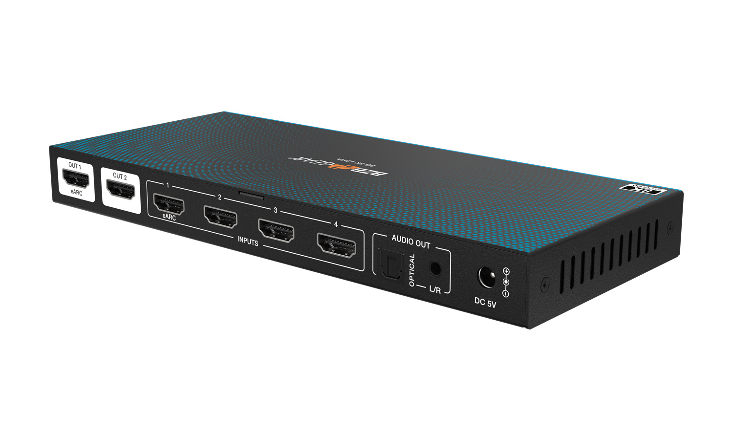 BZBGEAR BG-8K-42MA 4x2 8K UHD HDMI 2.1 Matrix Switcher with Auto Downscaling/Audio De-Embedding (8K60/4K120 and VRR/FVA/ALLM Support) - Image 3