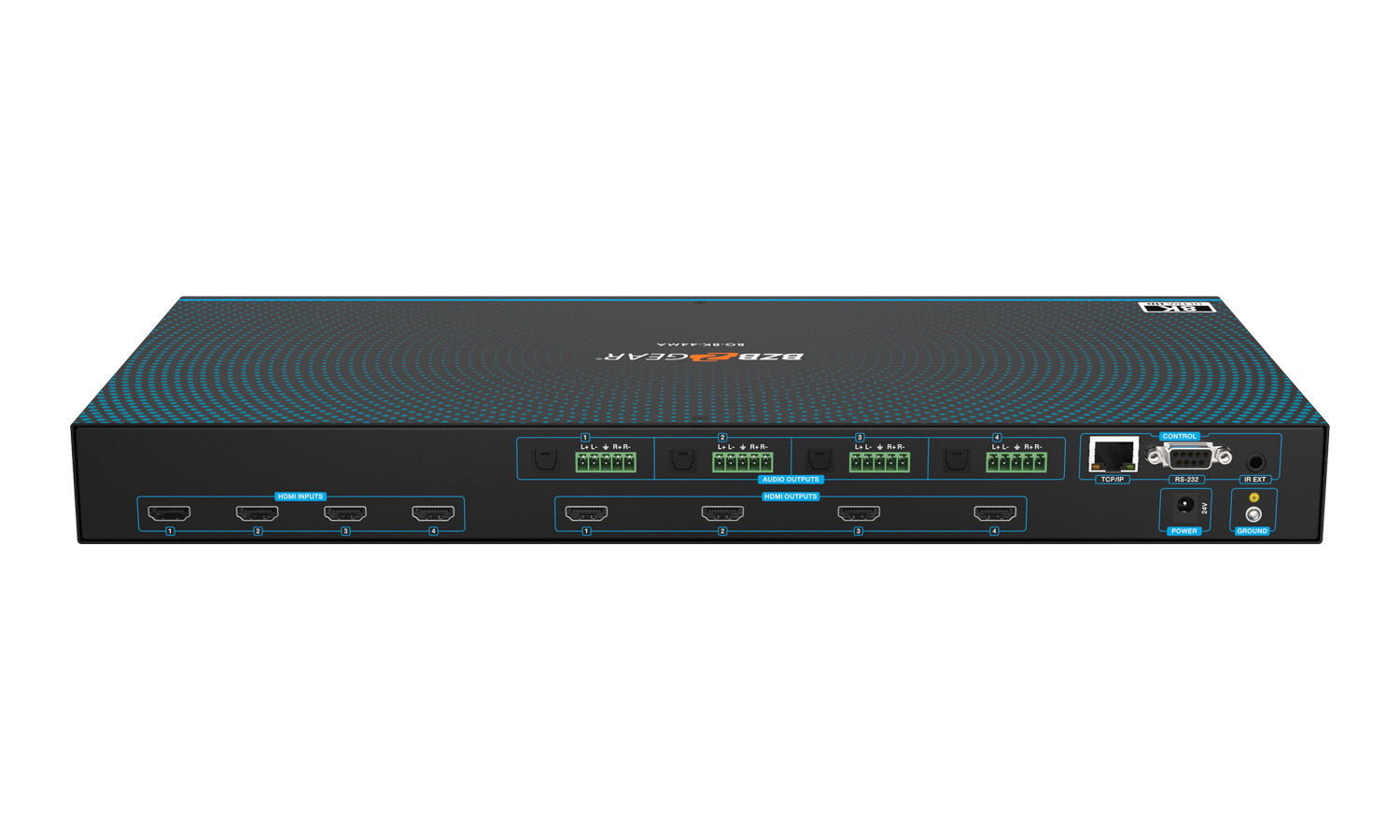 BZBGEAR BG-8K-44MA 4x4 8K UHD HDMI 2.1 Matrix Switcher with Auto Downscaling/Audio De-Embedding (8K60/4K120 and VRR/FVA/ALLM Support) - Image 10