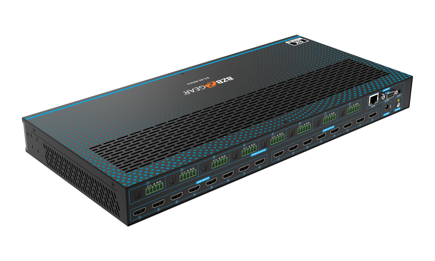 BZBGEAR BG-8K-88MA 8x8 8K UHD HDMI 2.1 Matrix Switcher with Auto Downscaling/Audio De-Embedding (8K60/4K120 and VRR/FVA/ALLM Support) - Image 4