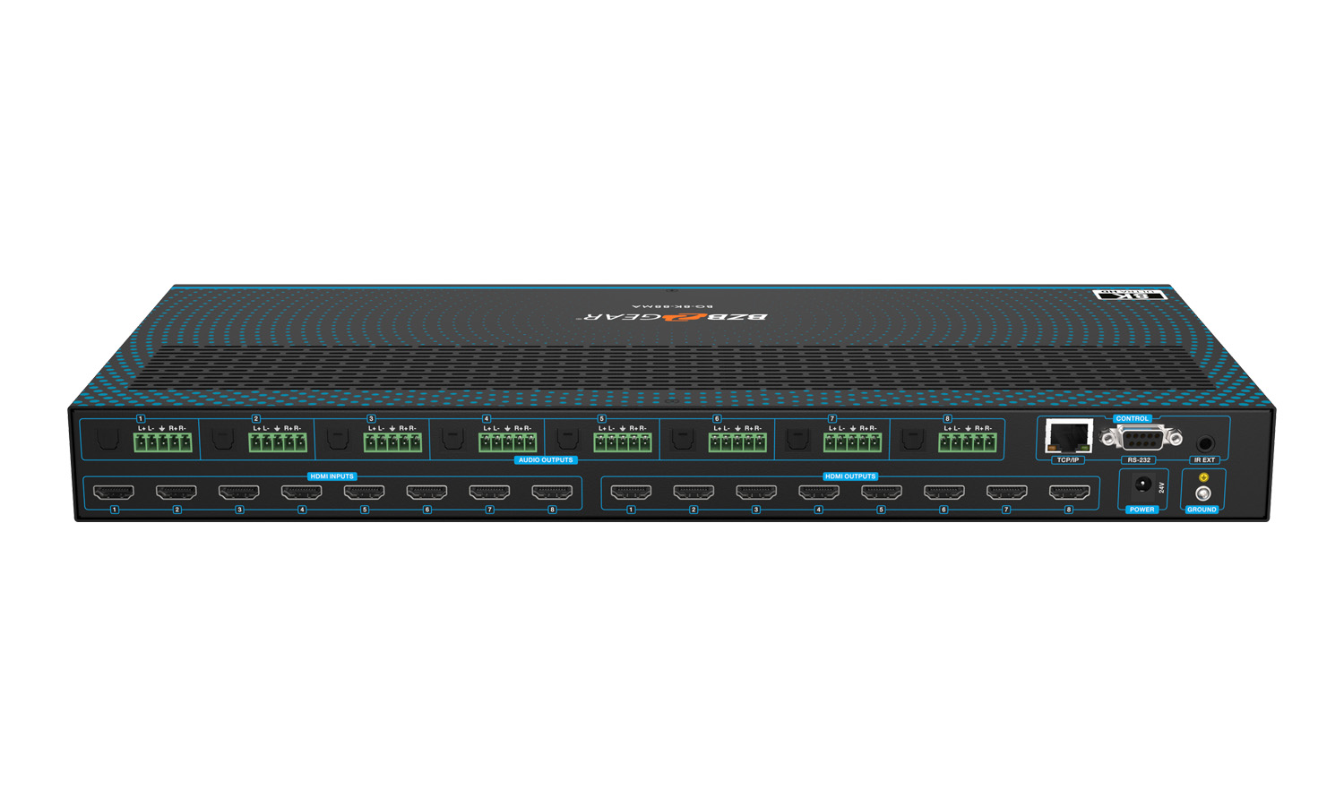 BZBGEAR BG-8K-88MA 8x8 8K UHD HDMI 2.1 Matrix Switcher with Auto Downscaling/Audio De-Embedding (8K60/4K120 and VRR/FVA/ALLM Support) - Image 10