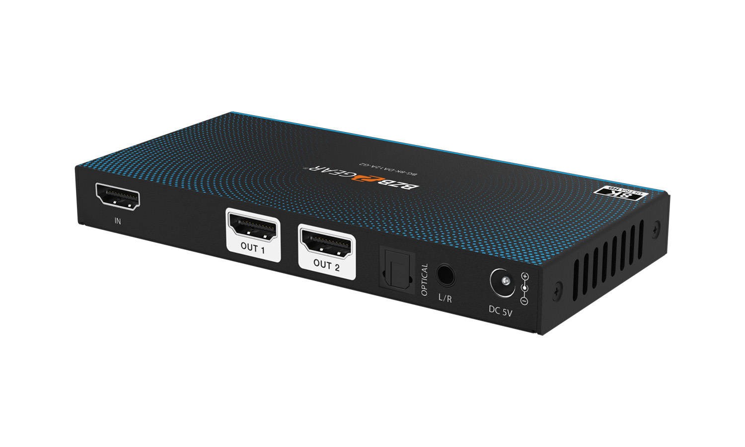 BZBGEAR BG-8K-DA12A-G2 1x2 8K UHD HDMI 2.1 48Gbps Splitter with Auto Downscaling/Audio De-Embedding (8K60/4K120 and VRR/FVA/ALLM Support) - Image 8