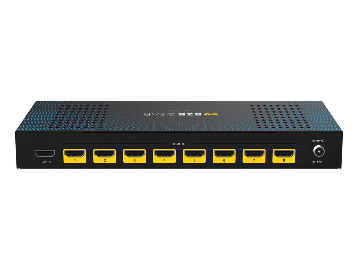 BZBGEAR BG-8K-DA18 1x8 8K UHD HDMI 2.1 48Gbps Splitter with Auto Downscaling (8K60/4K120 and VRR/ALLM/QMS/QFT/SBTM Support) - Image 3