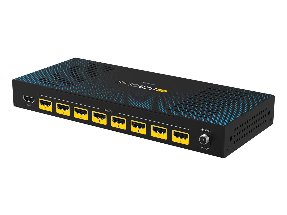 BZBGEAR BG-8K-DA18 1x8 8K UHD HDMI 2.1 48Gbps Splitter with Auto Downscaling (8K60/4K120 and VRR/ALLM/QMS/QFT/SBTM Support) - Image 8