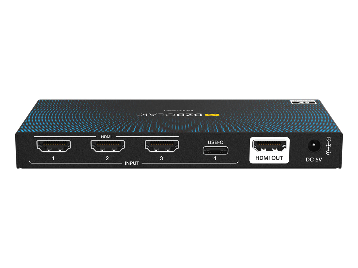 BZBGEAR BG-8K-HCS41 4x1 8K UHD HDMI/USB-C 2.1 Switcher (8K60/4K120Hz 4:4:4 VRR/ALLM/QMS/QFT/SBTM Support) - Image 3